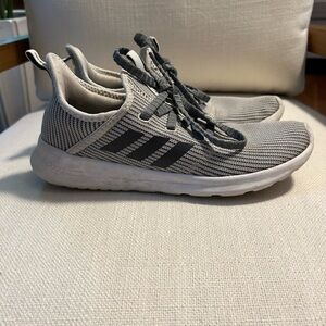 Adidas Knit Gray and White Running Shoes